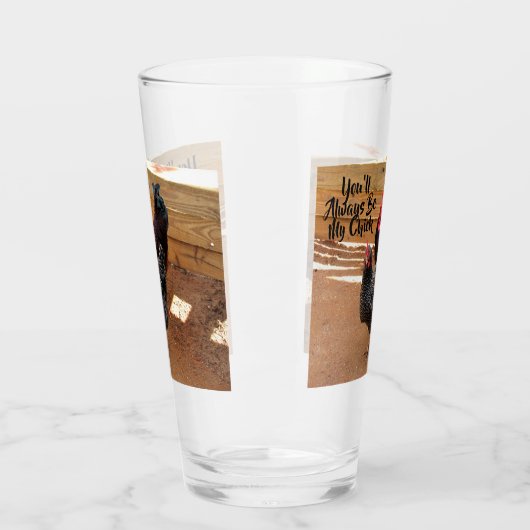 Personalisiertes Huhn - Bauernleben - Glas (Links)