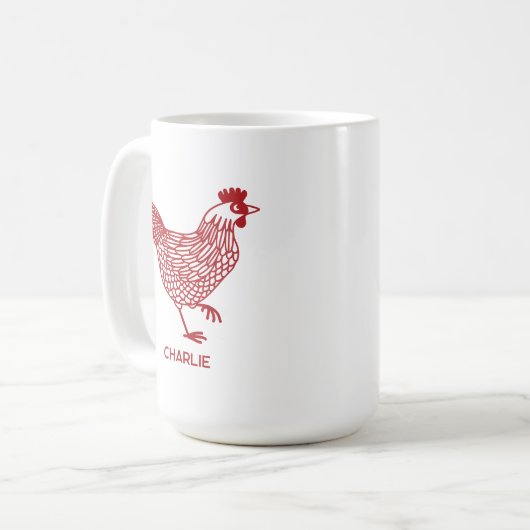 Personalisiertes Hühnchen Kaffeetasse (Vorderseite Links)