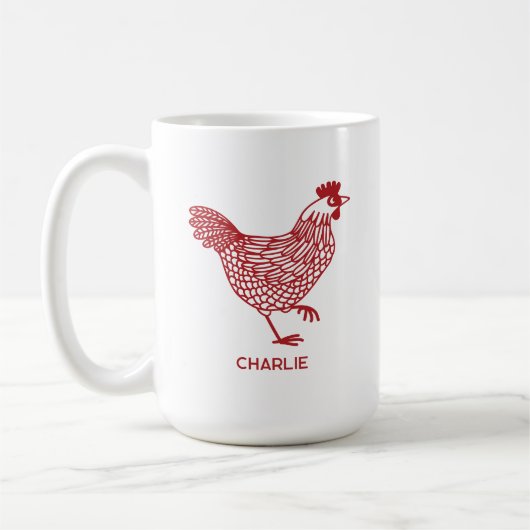 Personalisiertes Hühnchen Kaffeetasse (Links)