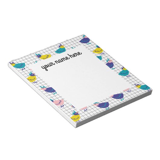 Personalisiertes HühnerNotepad Notizblock (angewinkelt)