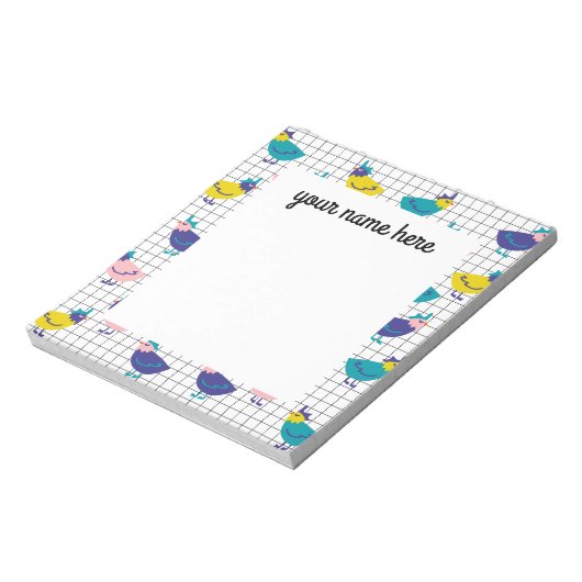 Personalisiertes HühnerNotepad Notizblock (Rotiert)