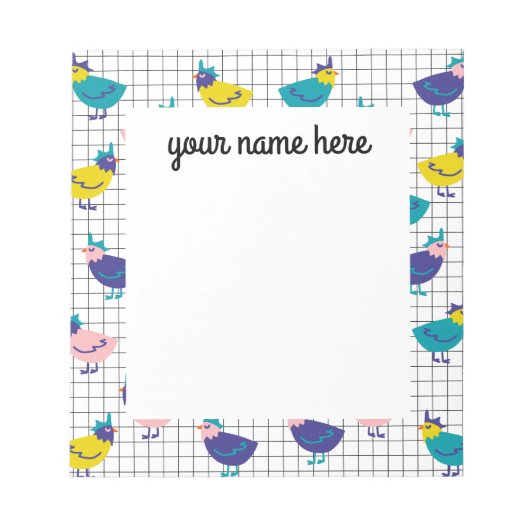 Personalisiertes HühnerNotepad Notizblock (Vorderseite)