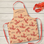 Personalisiertes Hummer Bake Koch Seafood Muster Schürze<br><div class="desc">Eine lustige Schürze mit einem roten Hummermuster - Fügen Sie zwei Textzeilen hinzu,  um sie zu personalisieren. Ideal für alle,  die Meeresfrüchte,  Hummer,  Kochen und vieles mehr Lieben. Ideal für ein Hummer-Party im Sommer.</div>