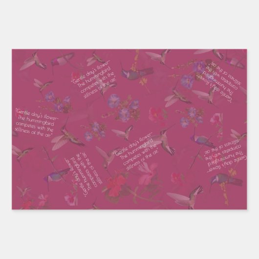 Personalisiertes Humming Bird Wrapping Paper Geschenkpapier Set (Vorderseite 2)
