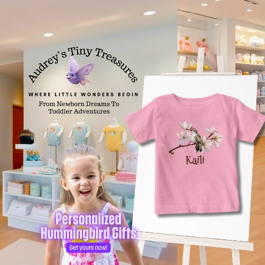 Personalisiertes Hummingbird Baby T - Shirt