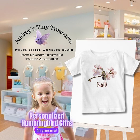 Personalisiertes Hummingbird Baby T - Shirt
