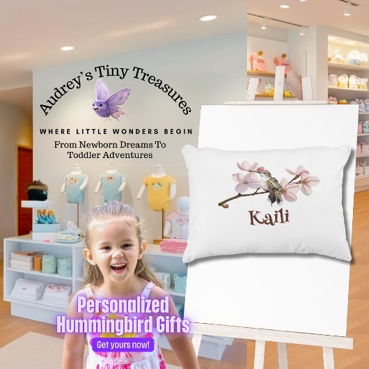 Personalisiertes Hummingbird-Kinderkissen Dekokissen