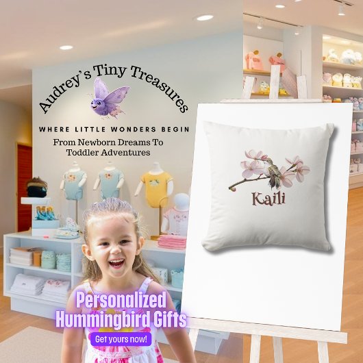 Personalisiertes Hummingbird-Kinderkissen Kissen