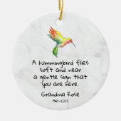 Personalisiertes Hummingbird-Sprichwort Keramik Ornament (Vorne)