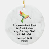 Personalisiertes Hummingbird-Sprichwort Keramik Ornament (Hinten)