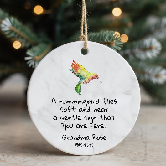 Personalisiertes Hummingbird-Sprichwort Keramik Ornament