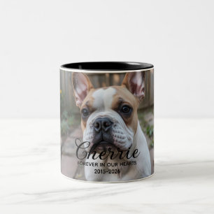 Personalisiertes Hunde-Denkmal Zweifarbige Tasse