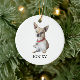 Personalisiertes Hunde-Foto | Benutzerdefinierter Keramik Ornament