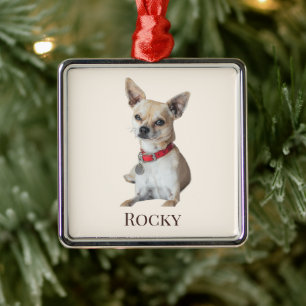 Personalisiertes Hunde-Foto Benutzerdefinierter Ornament Aus Metall