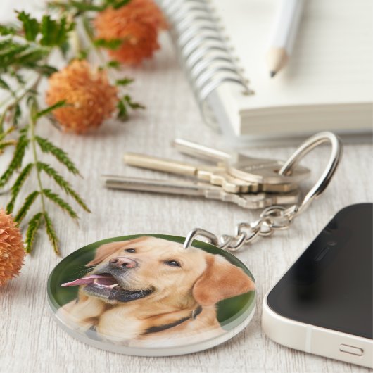 Personalisiertes Hunde-Foto doppelseitig Schlüsselanhänger (Vorderseite rechts)