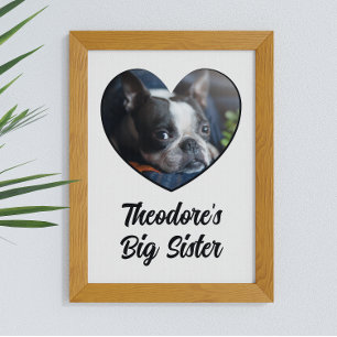 Personalisiertes Hunde-Foto große Schwester Poster