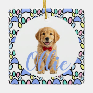 Personalisiertes Hunde-Foto-Keramik-Ornament mit P Keramikornament