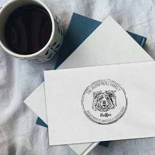 Personalisiertes Hunde-Foto mit Rücksendeadresse Gummistempel