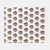 Personalisiertes Hunde-Foto-Pfotenmuster Fleecedecke (Vorderseite (Horizontal))