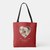 Personalisiertes Hunde-Foto Rot Tasche (Rückseite)