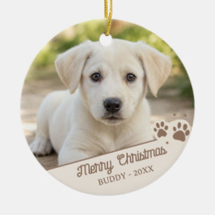 Personalisiertes Hunde-Foto-Weihnachten-Haustier-N Keramik Ornament