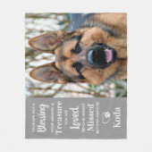 Personalisiertes Hunde-Gedenkgedicht Fleecedecke (Vorderseite)