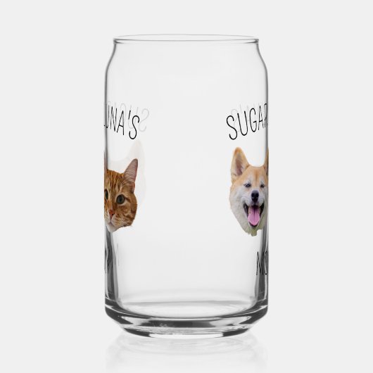 Personalisiertes Hunde-Katze-Foto, Niedliches Gesc Dosenglas (Links)
