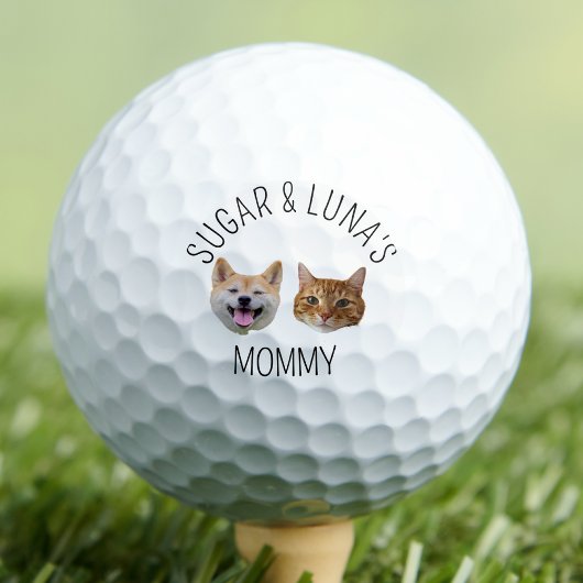 Personalisiertes Hunde Katze Gesicht Foto, Niedlic Golfball