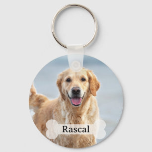 Personalisiertes Hunde-Liebhaber-2-Foto-Andenken Schlüsselanhänger