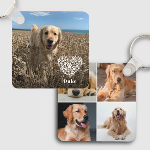 Personalisiertes Hunde-Liebhaber-5-Foto-Collage-An Schlüsselanhänger