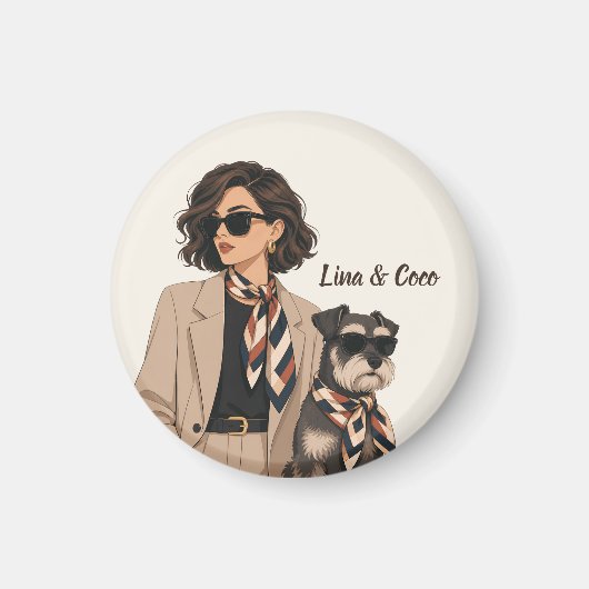 "Personalisiertes Hunde-Mama-Geschenk" "Benutzerde Magnet (Vorne)
