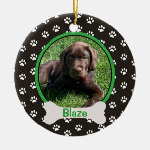 Personalisiertes -Hunde-Pfoten-Foto Keramik Ornament