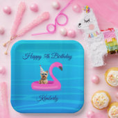 Personalisiertes Hunde-Schwimmfloß Pappteller (Party)