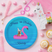 Personalisiertes Hunde-Schwimmfloß Pappteller (Party)