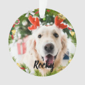 Personalisiertes Hunde-Weihnachtsfoto-Geschenk für Ornament (Vorderseite)