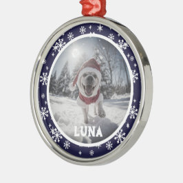 Personalisiertes Hundebild & Name Ornament Aus Metall