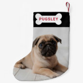 Personalisiertes Hundebonett-Foto Kleiner Weihnachtsstrumpf (Rückseite)