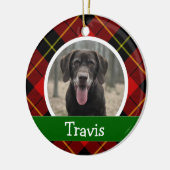 Personalisiertes Hundebüt-Foto Keramik Ornament (Links)