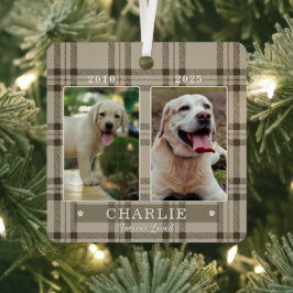 Personalisiertes Hundedenken-Foto-Andenken neutral Ornament Aus Metall