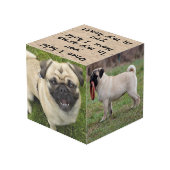 Personalisiertes Hundedenkmal Würfel (Rückseite Schrägansicht)