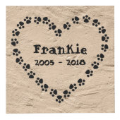 Personalisiertes Hundedenkmal Würfel (Vorderseite)