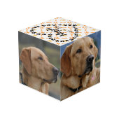 Personalisiertes Hundedenkmal Würfel (Rückseite Schrägansicht)
