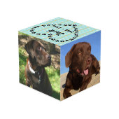 Personalisiertes Hundedenkmal Würfel (Rückseite Schrägansicht)