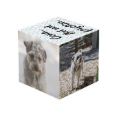 Personalisiertes Hundedenkmal Würfel (Rückseite Schrägansicht)