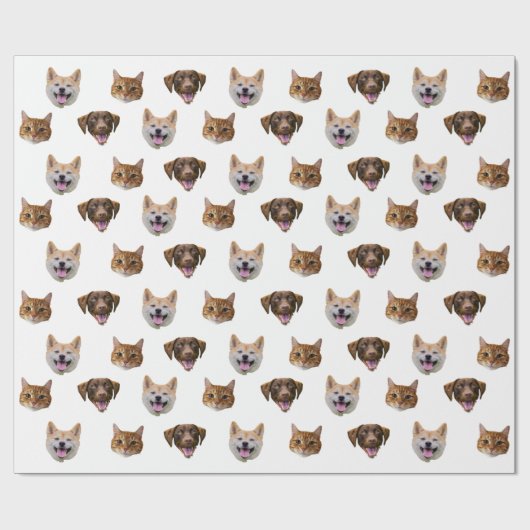 Personalisiertes Hundegesicht, Hunde Katze Mama Fo Geschenkpapier (Flach)