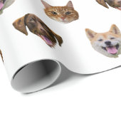 Personalisiertes Hundegesicht, Hunde Katze Mama Fo Geschenkpapier (Rolleneckpunkt)