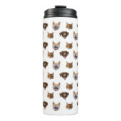 Personalisiertes Hundegesicht, Hunde Katze Mama Fo Thermosbecher (Vorderseite)