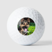 Personalisiertes Hundehund-Foto, Hundename Golfball (Vorderseite)