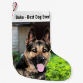 Personalisiertes Hundehund-Foto, Hundename Kleiner Weihnachtsstrumpf (Vorderseite)