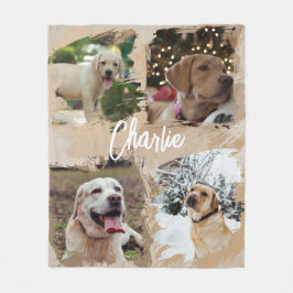 Personalisiertes Hundemoderne-Foto-Reise-Andenken Fleecedecke